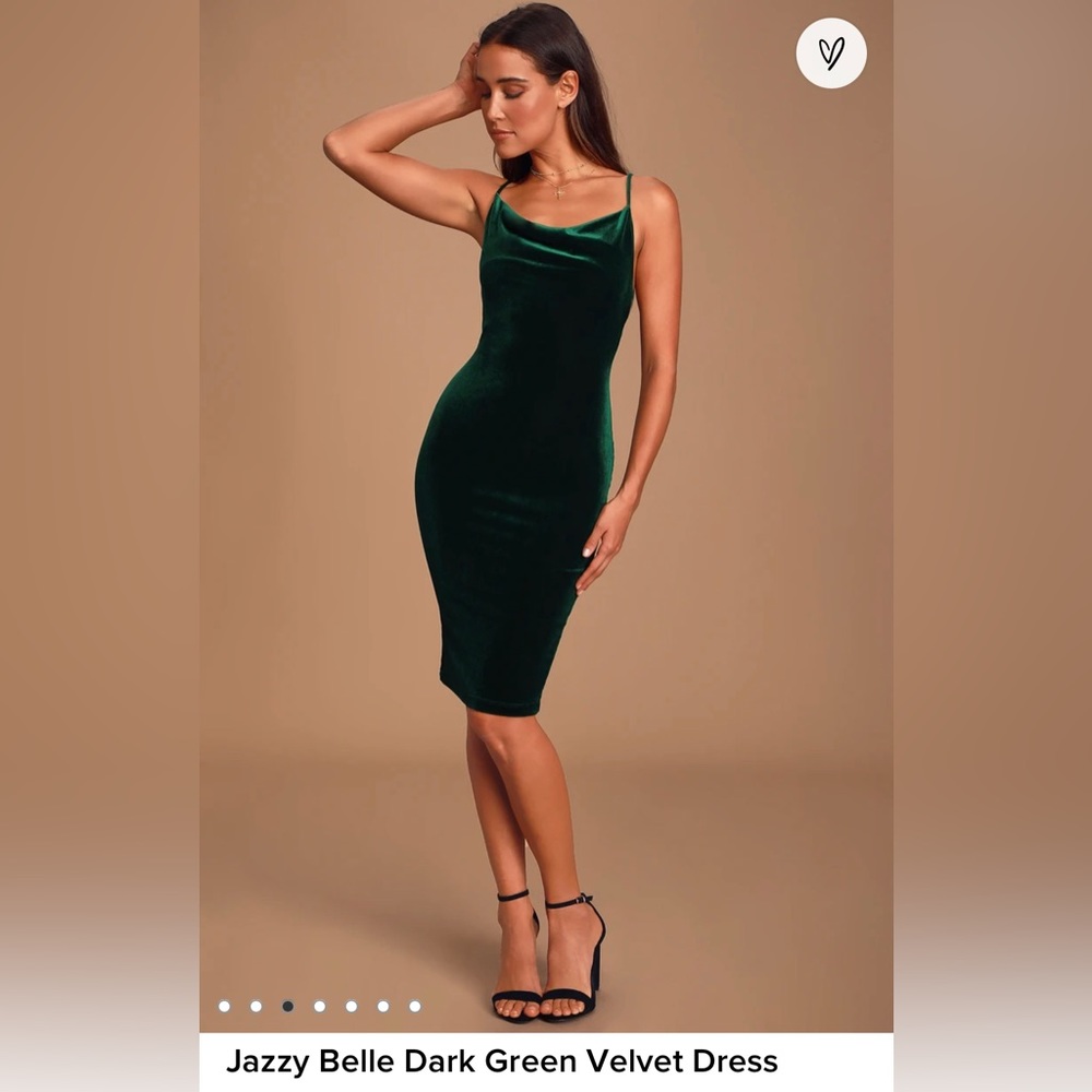 NWT- Lulus.  Size S.  Gorgeous dark green velvet dress.